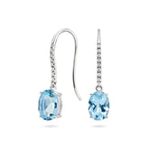 Essentail Aquamarine & Diamond Earrings (18ct) - Dracakis Jewellers